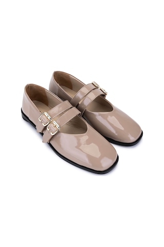 Tamer Tanca Kadın Hakiki Deri Vizon Rugan Babet Ayakkabı 899 12625 Bn Ayk Sk25-26 Vızon Krsk Rgn VIZON