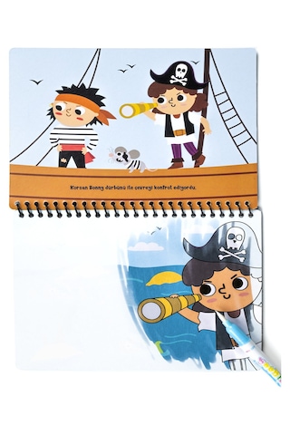 Magic Water Sihirli Boyama Kitabı Özel Sulu Kalem İle Water Painting Pirates Korsanlar