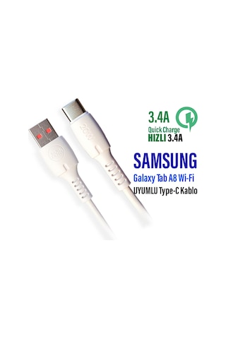 Samsung Uyumlu Tab A8 Tablet Şarj Kablosu Type-c Hızlı Şarj Kablosu 3.4a Hızlı