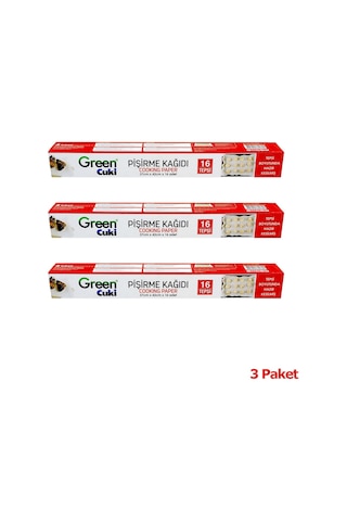 Geen Cuki Yağlı Fırın Tepsi Pişirme Kızarma Kağıdı - 37 CM x 42 CM - Kesimli - 16 Yaprak -3 Kutu