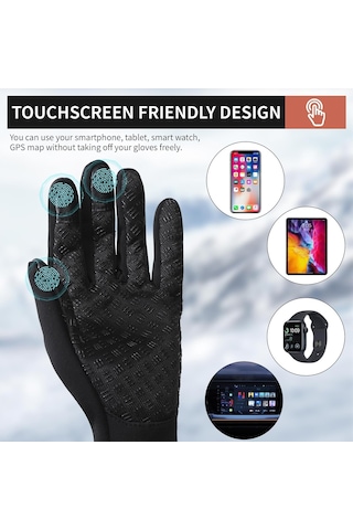 Erkekler Ve Kadınlar İçin Dokunmatik Ekranlı Kış Bisiklet Eldivenleri, Sıcak, Rüzgar Geçirmez, Mor/s Eldivenler