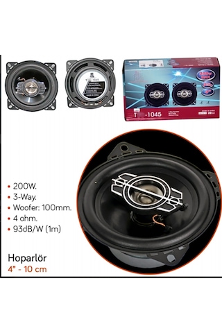 10 Cm Hoparlör 200 W 4'inç T-1045 Hoparlör 2 Adet