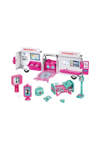 Mobile Hospital Oyuncak Bebekli Ambulans Ve Doktor Seti 11 Parça