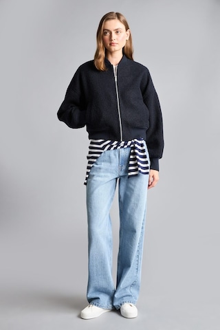 Defacto Regular Fit Fermuarlı Buklet Bomber Kaşe Kaban H3960ax26wnnv94 Lacivert-nv94