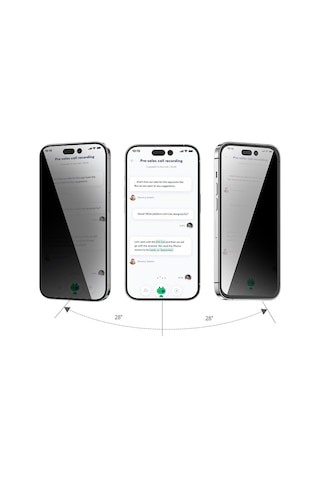 Blueo Apple Uyumlu iPhone 15 Pro Max Hayalet Anti-peep Hayalet Ekran Koruyucu