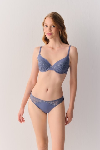 Suwen Geo Flower Dantelli Slip Külot Sw4013015 Mavi
