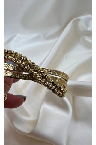 Bb Çelik İkili Dorika Kelepçe Bilezik