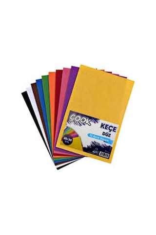 Keçe Düz 20x30 A4 10'lu Karışık Renk