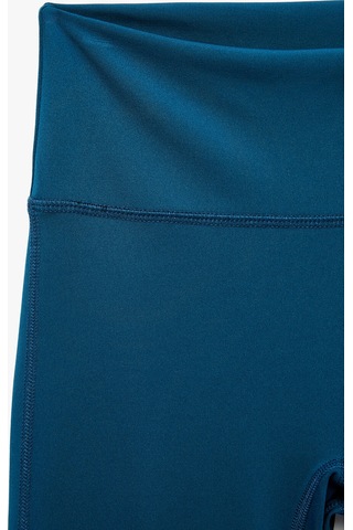 Koton Yüksek Bel Slim Fit Dikiş Detaylı Spor İspanyol Paça Tayt Petrol 7wak40230nk