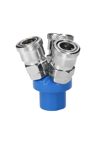 Youtek Pnömatik Otomatik Kilitleyici Üç Yollu Hava Borusu Bölücü, 1/4" Pt İç Dişli Smy Bağlantı Elemanı