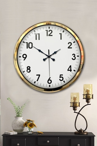 52 Cm Gold Metal Klasik Duvar Saati