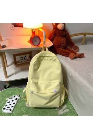 Suntek Düz Renk Sırt Çantası Kamp Için Hafif Açık Sarı
