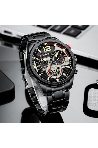 Curren 8395 Çelik Kayışlı Quartz Kol Saati Siyah