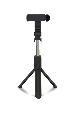 Else Nippon, Bluetooth Kumandalı Selfie Çubuğu - Monopod - Tripod Vlog Telefon Tutucu Siyah Standart