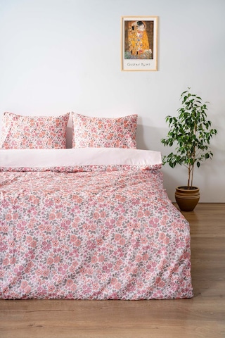 Pembe Bahar Çift Kişilik Nevresim Takımı Çok Renkli