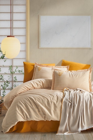 Maribell Çift Kişilik Pikeli Nevresim Takımı - Hardal HARDAL