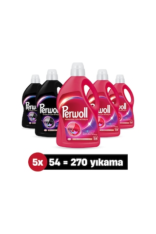 Perwoll Renkli + Siyah Sıvı Çamaşır Deterjanı 5 x 2970 ML