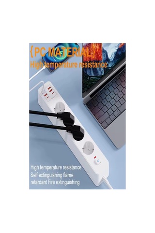 Termal Akım Korumalı 4 Lü Priz 4x Usb 2x Type-c Çıkışlı Grup Priz Çoğaltıcı 3500w - 100 Diğer