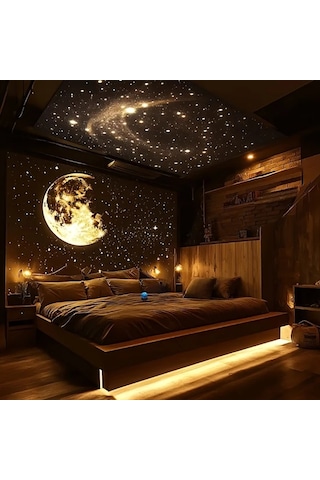 Honeybeeshop 1 Bilgisayar Su Dalgası Yıldızlı Gökyüzü Projeksiyon Lamba Usb 7 Renk 3 Mod Yatak Odası Gece Işığı Doğum Günü Parti Dekor Işık