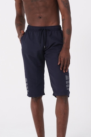 Lacivert Büyük Beden Diz Altı Uzun Model Su İtici Özellikli Erkek Plaj Deniz Kapri Şort 001