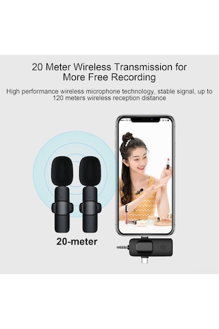 Teltree Kablosuz Yaka Klips Mikrofonu, Gürültü Engelleme, Düşük Gecikme, Kameralar Ve Telefonlar İçin Uyumlu, 360 Tüm Yönlü Ses Alıcı