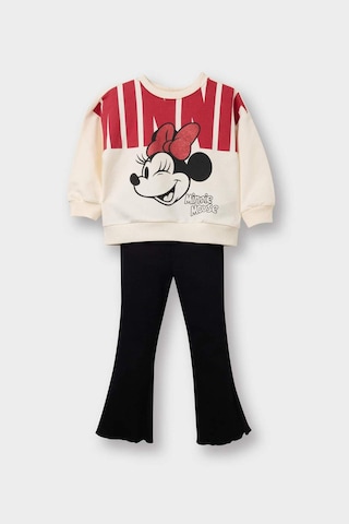 Defacto Kız Bebek Disney Mickey & Minnie 2li Takım Sweatshirt Tayt G6401a525wner99 Ekru-er99