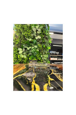 Blınkmax Mini Ayaklı Sunumluk, Şekerlik Tabak, 18 Cm Pasta Tabağı, 1 Adet Cam Sunumluk Tabak Gold-yaldız-gümüş