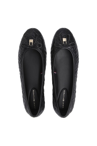 Tommy Hilfiger Th Quılted Ballerına Kadın Siyah Babet - Fw0fw09264
