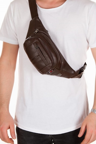 Bizoon Np262 Erkek Deri Kulaklık Çıkışlı Su Geçirmez Çapraz Omuz Ve Bel Çantası Kahve Kahverengi