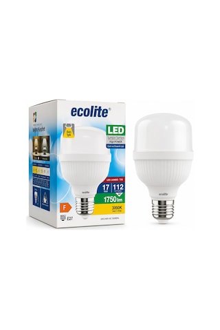 Ecolite 17W LED Jumbo Ampul 3000K Sarı Işık 1750 Lümen 112W Eşdeğer E27 Duylu Yüksek Güçlü LED Ampul