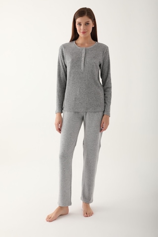 Pierre Cardin Gri Kadın Uzun Kol Pijama Takım