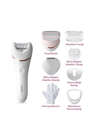 Philips BRE720/05 Epilatör (Yüz+Koltuk alti+Bikini Bölgesi+Bacak)Islak-Kuru,Işıklı,Kablosuz