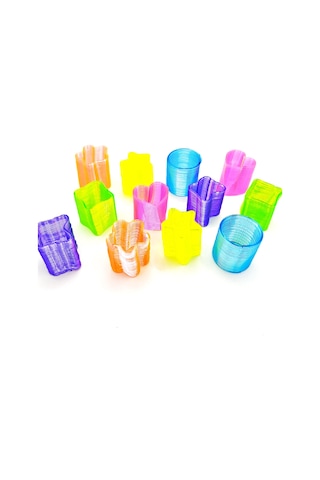 Çiçek Şekilli Neon Turuncu Stres Yayı Oyuncak Stres Yayı - 3 Cm Çapında - 1 Adet