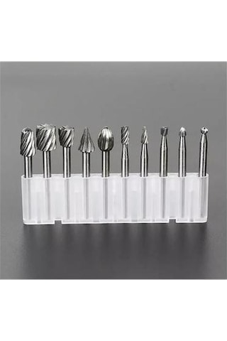 Zhltools Dremel Uyumlu Mini Oyma Gravür Uç Seti 10lu Tungsten Karbür, Ahşap, Metal, Plastik İçin