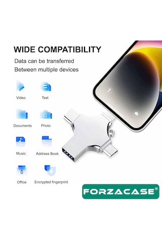 Micro Usb Type-c Lightning To 4in1 Otg Usb Çevirci Adaptör -fc754