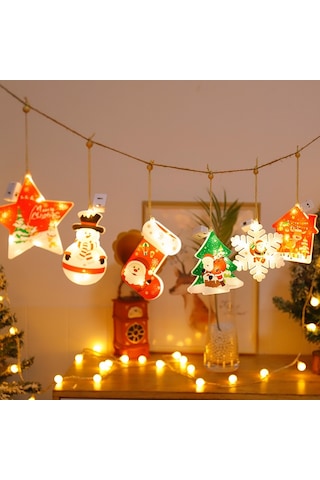 6 İn 1 Led Noel Kolye Dize Işıklar Usb Tatil Dekorasyon Işık Diğer