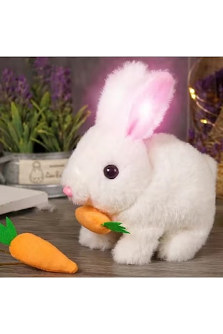 Zıplayan Tavşan Peluş Oyuncak Işıklı Vik Vik Tavşan Pilli Karışık Renk 1 Adet Çok Renkli