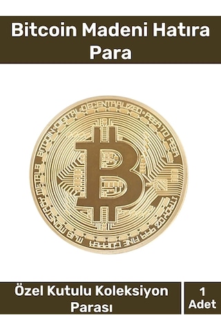 Deluxe Series Kutulu Hediyelik Kripto Hatıra Koleksiyon Bitcoin Madeni Para Altın Rengi 1 Adet