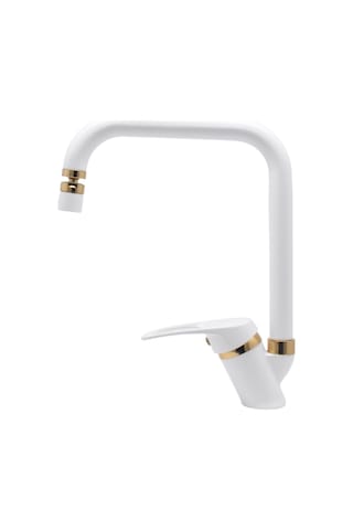 Kustar Lexus Altın Beyaz Mutfak Eviye Bataryası