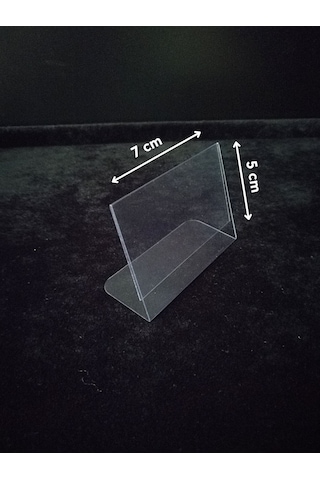 50 Adet Pvc Şeffaf Etiketlik 5x7 Cm Ayaklı İsimlik Pvc Etiketlik