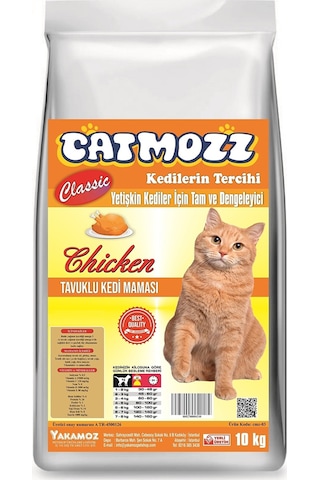 Catmozz Classic Tavuklu Yetişkin Kedi Maması 10 KG
