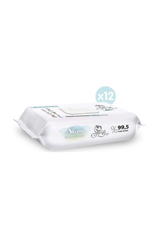 Sleepy Bio Natural Yenidoğan Islak Bebek Bakım Havlusu 12x40 480 Yaprak 12'li Set