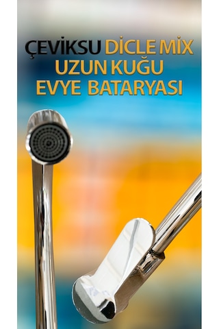 Dicle Mix Uzun Kuğu Model Evye Bataryası Krom