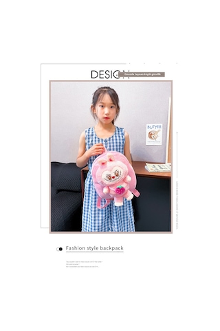 Labubu Sırt Çantası Okul Çantası Karikatür Sırt Çantası Karikatür Okul Çantası Gül Kırmızısı