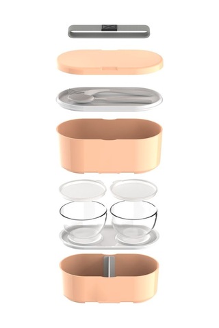 Zweikell Boxy Large Coral 1450ml 49oz Lunch Box Çok Renkli