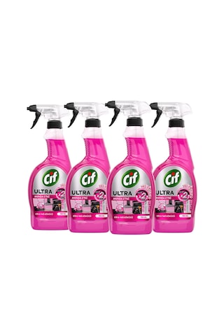 Cif Ultra Hızlı Ve X2 Güçlü Kir & Yağ Sökücü Sakura Parfümü İle Etkili Temizlik 750 Ml X4 Diğer