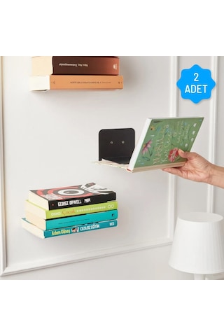 Görünmez Dekoratif Duvar Kitaplığı Metal Dayanıklı Kitaplık 2 Ad