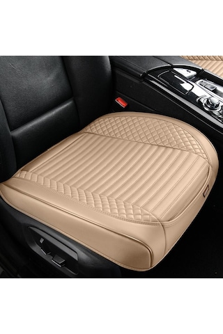 Bej Seametal Tam Sarılmış Araba Ön Koltuk Kılıfı Premium Pu Deri Araç Koltuk Minderi Nefes Alabilir Anti Scratch Sandalye Koruyucu Mat Type A