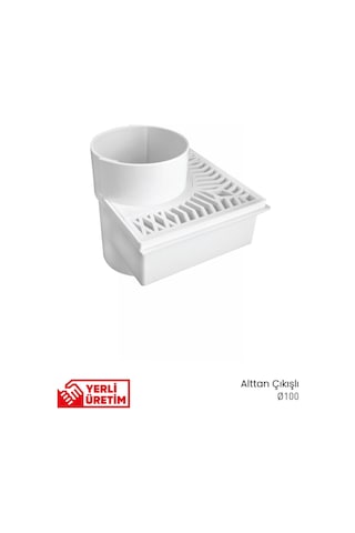 Köşe Balkon Süzgeci - Alttan Çıkışlı Ø100