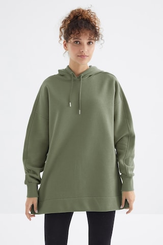 Tommy Life Çağla Reglan Kol Basic Kapüşonlu Oversize Sweatshirt Tunik - 97242 Çağla